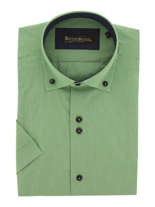 Chemisette homme classique coupe droite QUADRI Emporio balzani Bleu , 40 - Kiabi