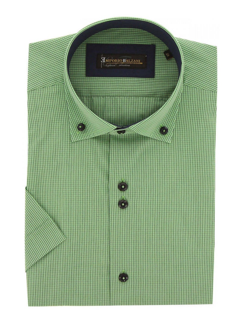 Chemisette homme classique coupe droite QUADRI Emporio balzani Bleu , 40 Bleu - Kiabi