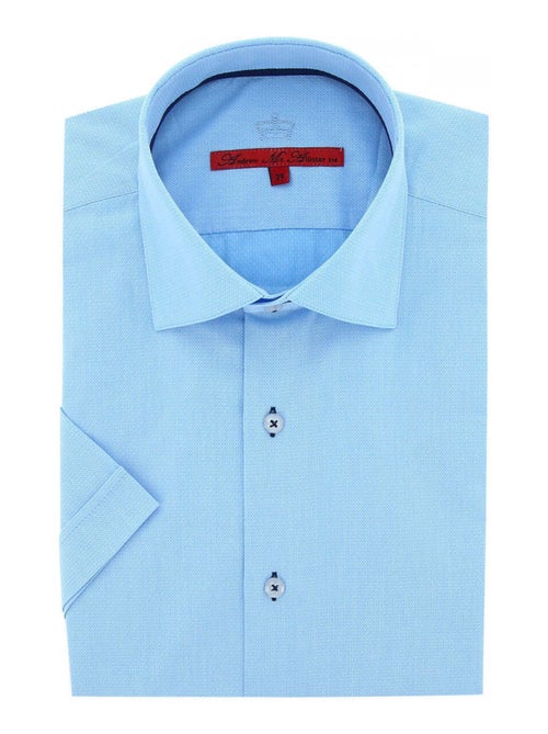 Chemisette homme classique coupe droite SHTRAIGHT Andrew Mac Allister Bleu indigo , 42 - Kiabi