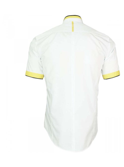 Chemisette homme col mao coupe cintrée LUXLEY Andrew Mac Allister Blanc , Jaune , 39 - Kiabi
