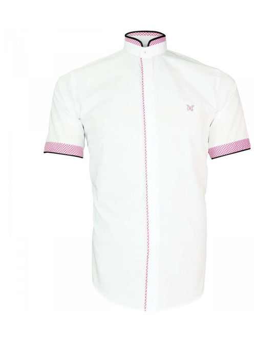 Chemisette homme col mao coupe cintrée LUXLEY Andrew Mac Allister Blanc , Jaune , 39 - Kiabi