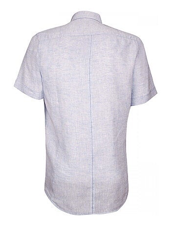 Chemisette homme en lin coupe cintrée SAN SIRO Emporio balzani Bleu , 45