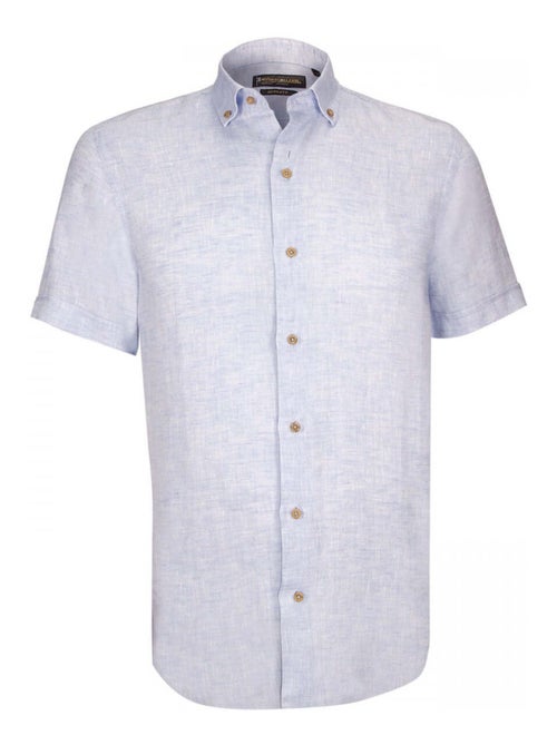 Chemisette homme en lin coupe cintrée SAN SIRO Emporio balzani Bleu , 45 - Kiabi