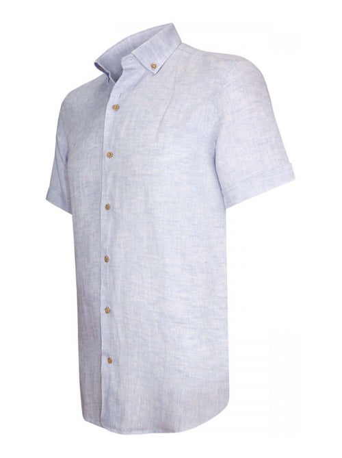 Chemisette homme en lin coupe cintrée SAN SIRO Emporio balzani Bleu , 45 - Kiabi