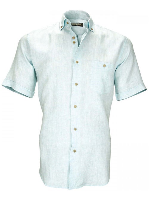 Chemisette homme en lin coupe droite SAN MARTINO Emporio balzani Vert , 39 - Kiabi