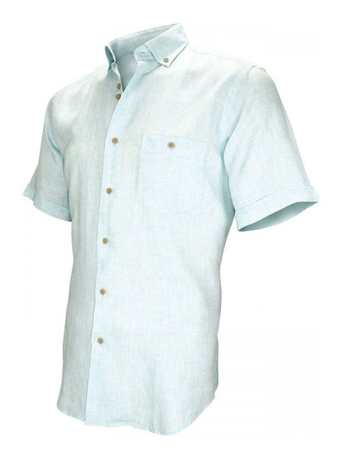 Chemisette homme en lin coupe droite SAN MARTINO Emporio balzani Vert , 39 - Kiabi