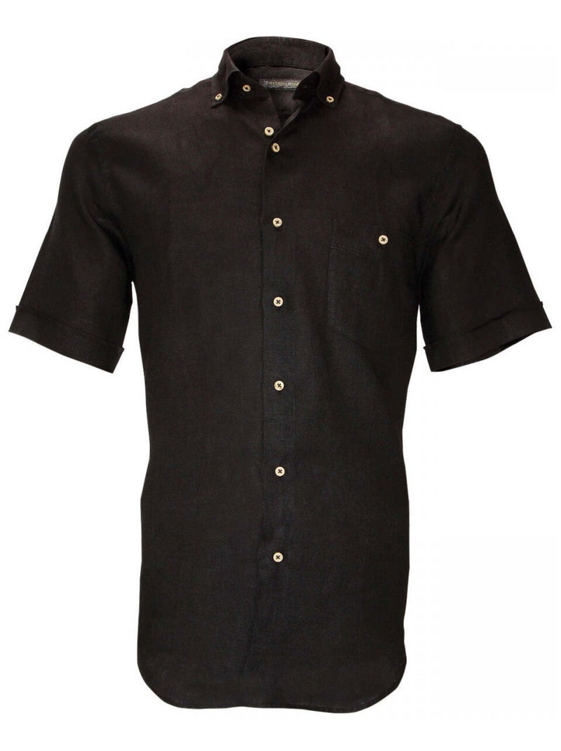 Chemisette homme en lin coupe droite SAN MARTINO Emporio balzani Vert - Kiabi