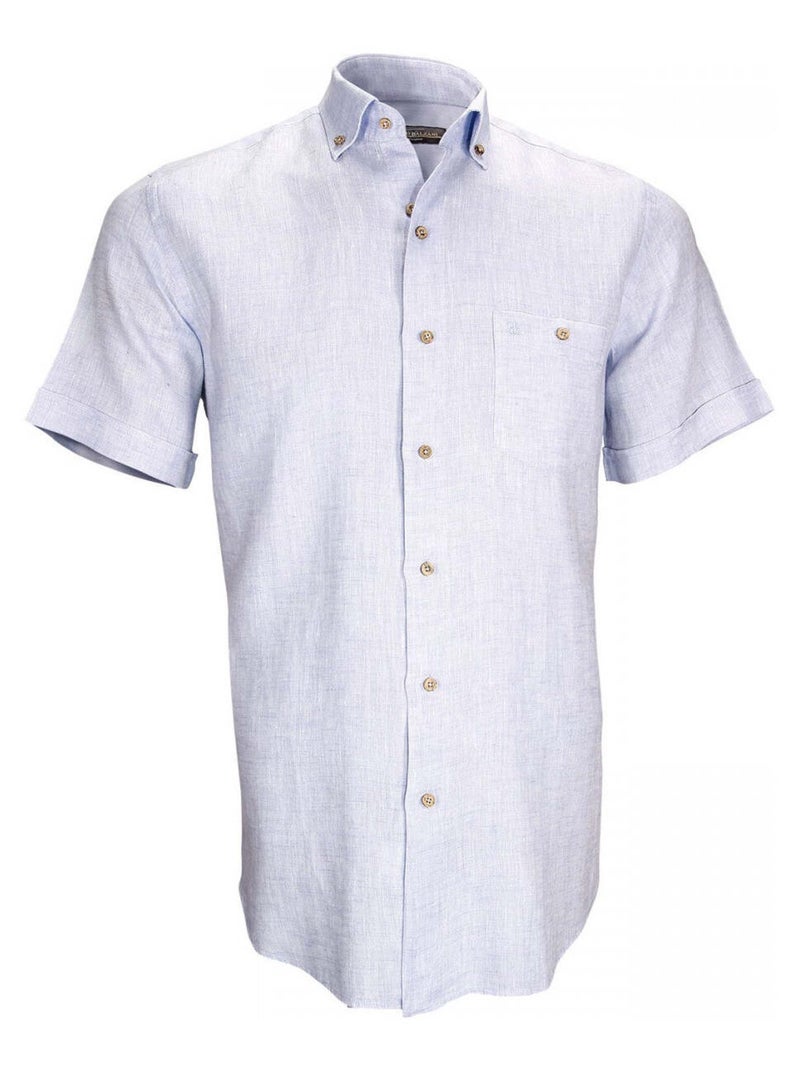 Chemisette homme en lin coupe droite SAN REMO Emporio balzani Blanc - Kiabi