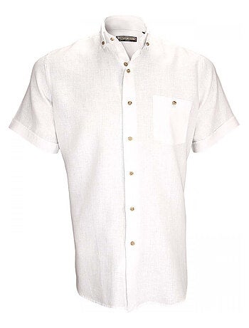 Chemisette homme en lin coupe droite SAN REMO Emporio balzani Blanc , 41