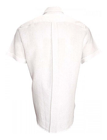 Chemisette homme en lin coupe droite SAN REMO Emporio balzani Blanc , 41