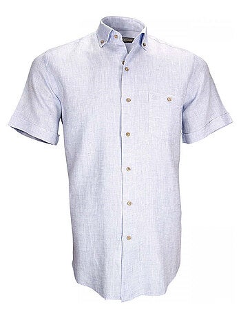 Chemisette homme en lin coupe droite SAN REMO Emporio balzani Blanc , 41