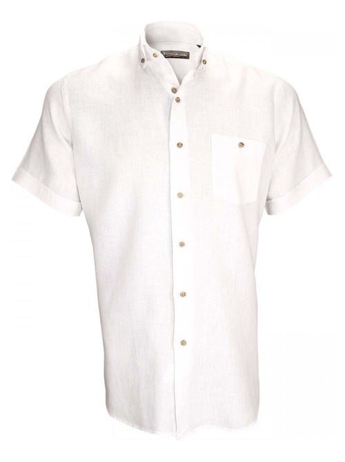 Chemisette homme en lin coupe droite SAN REMO Emporio balzani Bleu , 39 - Kiabi