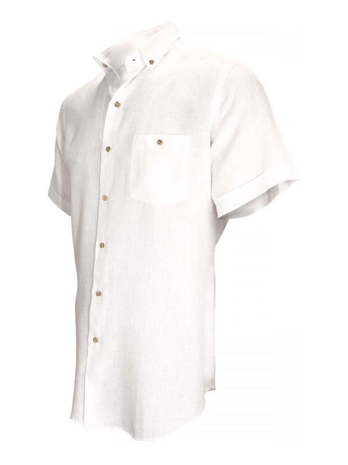 Chemisette homme en lin coupe droite SAN REMO Emporio balzani Bleu , 39 - Kiabi