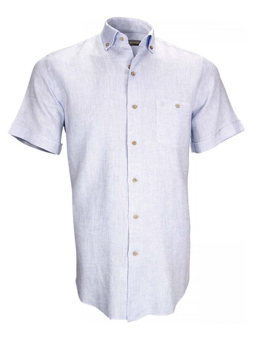 Chemisette homme en lin coupe droite SAN REMO Emporio balzani Bleu , 39 - Kiabi