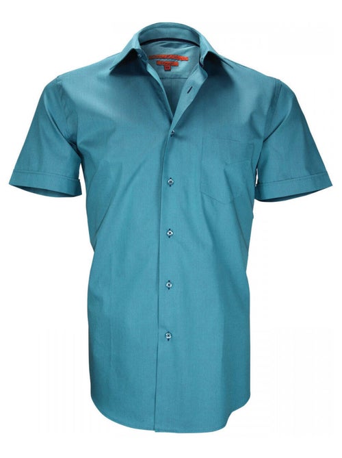 Chemisette homme en popeline coupe cintrée COASTGROVE Andrew Mac Allister Vert , 43 - Kiabi