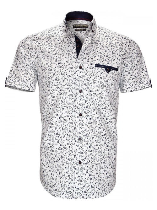 Chemisette homme imprimée coupe cintrée VERCELLI Emporio balzani Bleu , 39 - Kiabi