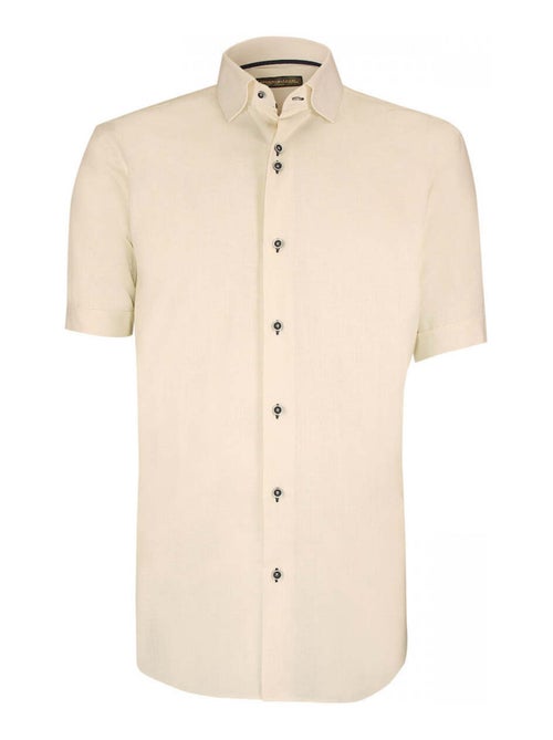 Chemisette homme lin classique coupe droite OLINA Emporio balzani Blanc , 44 - Kiabi