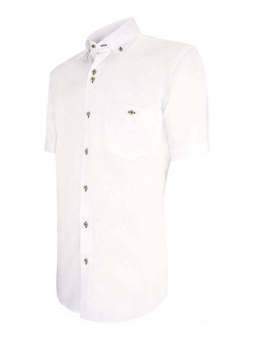 Chemisette homme lin classique coupe droite OLINO Emporio balzani Blanc , 39 - Kiabi