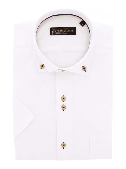 Chemisette homme lin classique coupe droite OLINO Emporio balzani Blanc , 39 - Kiabi
