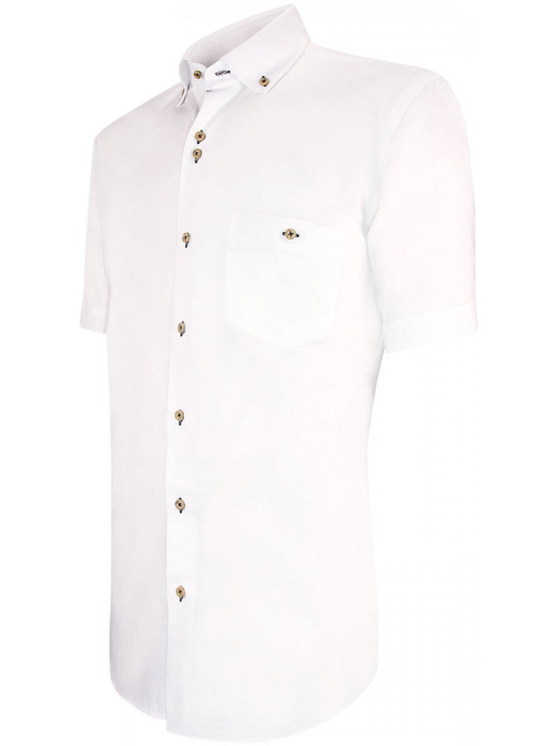Chemisette homme lin classique coupe droite OLINO Emporio balzani Blanc - Kiabi