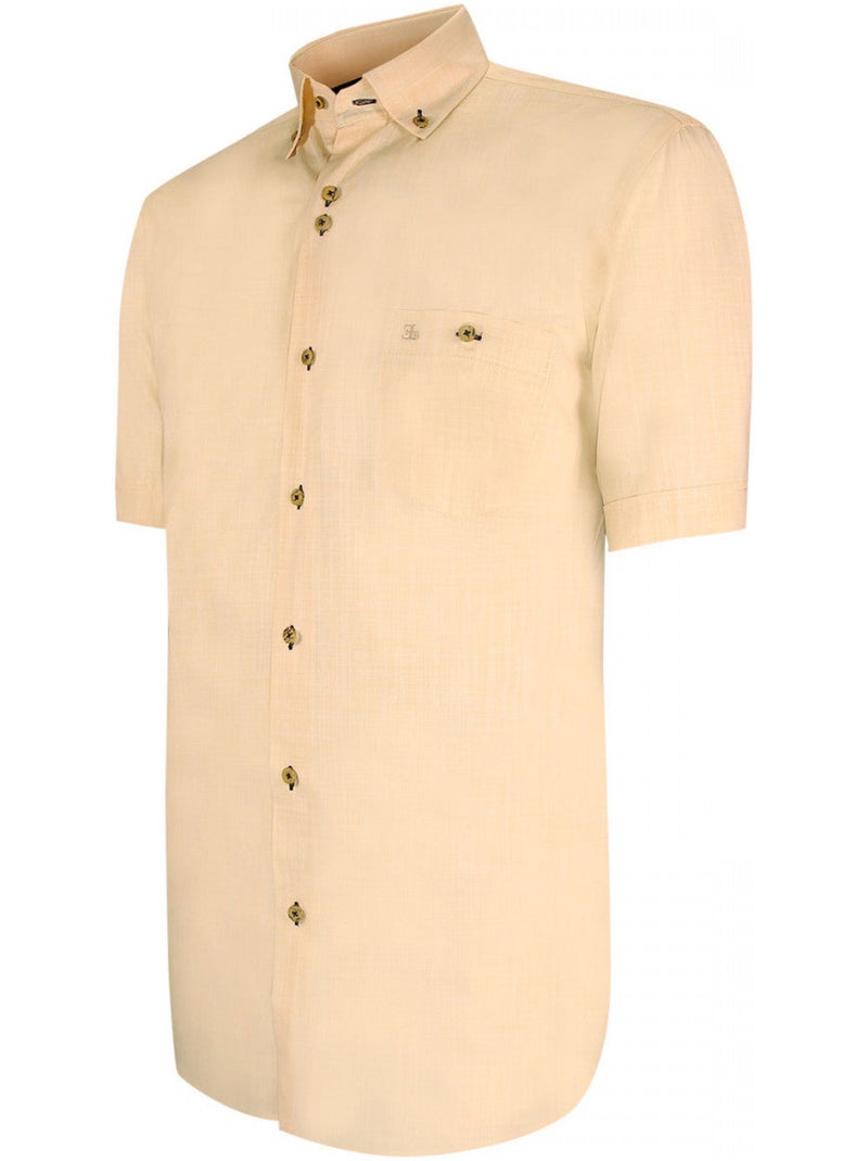 Chemisette homme lin classique coupe droite OLINO Emporio balzani Blanc - Kiabi