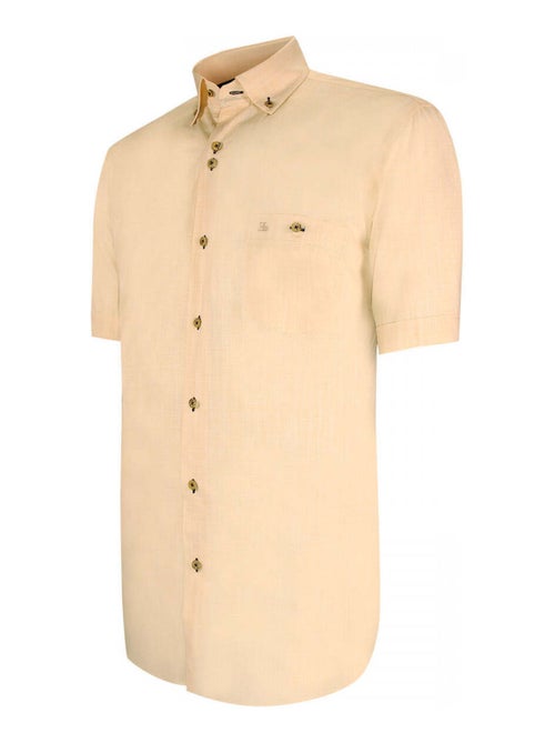 Chemisette homme lin classique coupe droite OLINO Emporio balzani Bleu , 39 - Kiabi