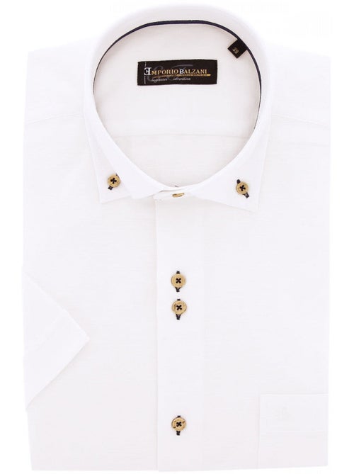 Chemisette homme lin classique coupe droite OLINO Emporio balzani - Kiabi