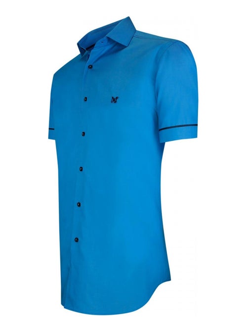 Chemisette homme mode coupe cintrée ISLAND Andrew Mac Allister Bleu , 44 - Kiabi