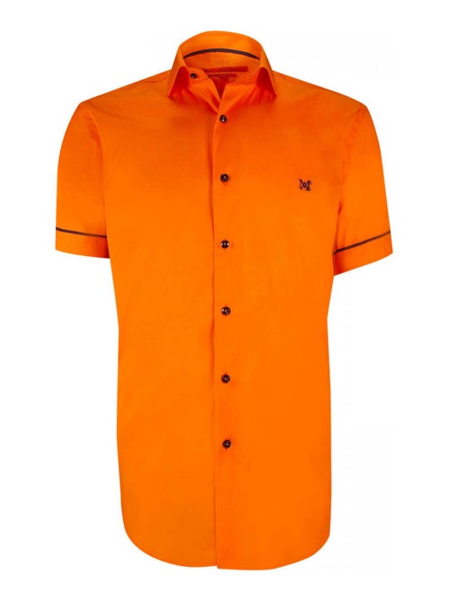 Chemisette homme mode coupe cintrée ISLAND Andrew Mac Allister Orange , 40 - Kiabi