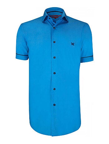 Chemisette homme mode coupe cintrée ISLAND Andrew Mac Allister Bleu , 44