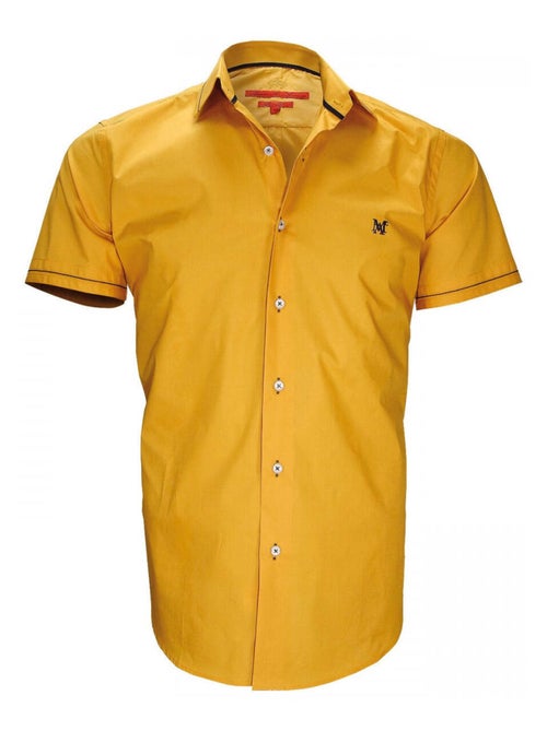 Chemisette homme mode coupe cintrée NEW PACIFIQUE Andrew Mac Allister Orange , 44 - Kiabi