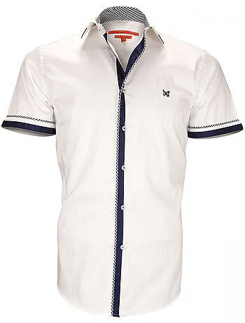 Chemisette homme mode coupe cintrée NEW SHEFFIELD Andrew Mac Allister Blanc , 39