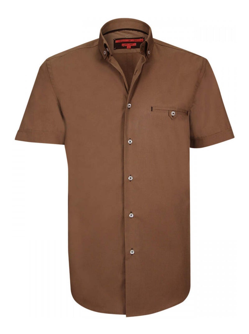 Chemisette homme mode coupe cintrée RUSSEL Andrew Mac Allister Beige , 42 Beige - Kiabi