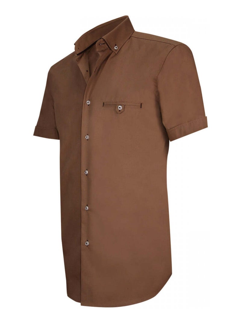 Chemisette homme mode coupe cintrée RUSSEL Andrew Mac Allister Beige , 42 Beige - Kiabi
