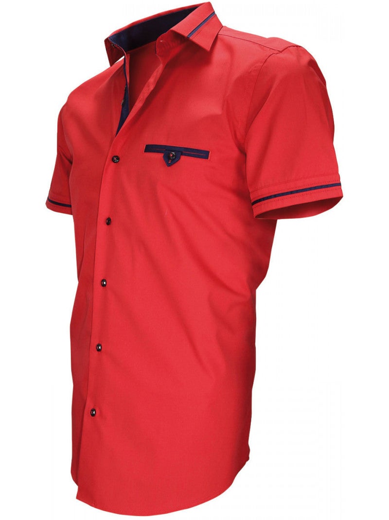 Chemisette homme mode coupe cintrée VENETO Emporio balzani Rouge , 40 Rouge - Kiabi