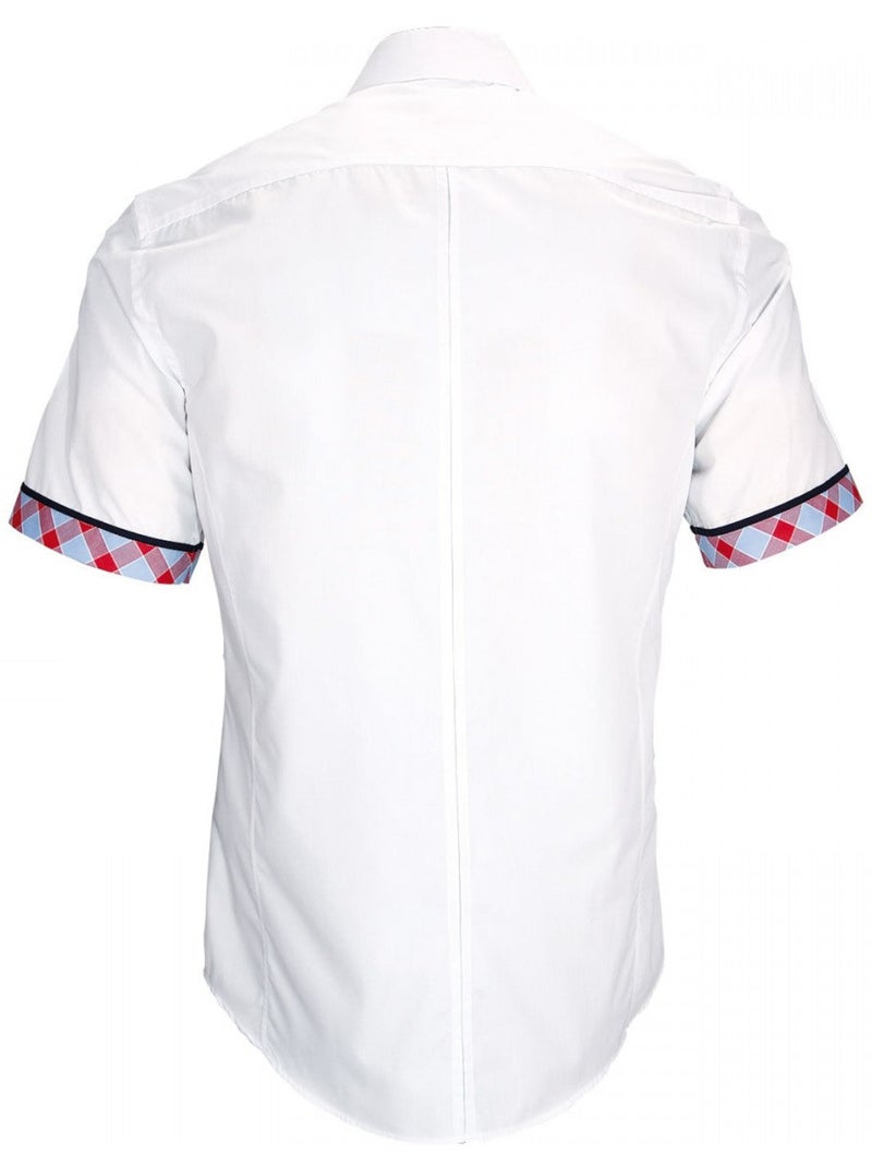 Chemisette homme mode coupe cintrée WIGHT Andrew Mac Allister Blanc , Bleu , Rouge , 40 Blanc Rouge Bleu - Kiabi