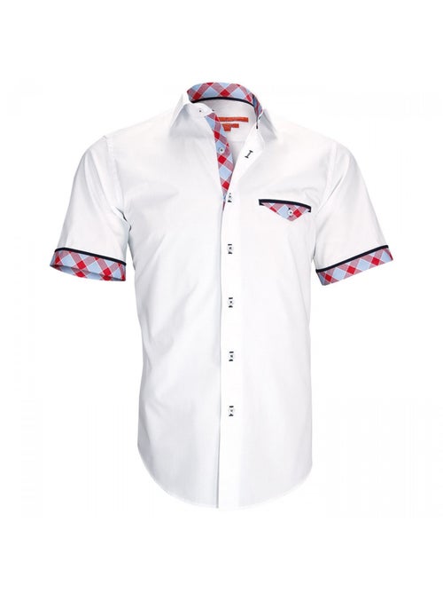 Chemisette homme mode coupe cintrée WIGHT Andrew Mac Allister Blanc , Orange , 40 - Kiabi