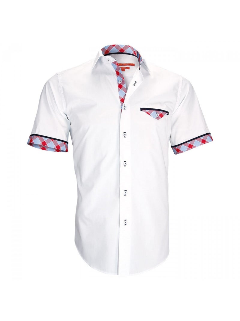 Chemisette homme mode coupe cintrée WIGHT Andrew Mac Allister Blanc , Orange , 40 Blanc Orange - Kiabi