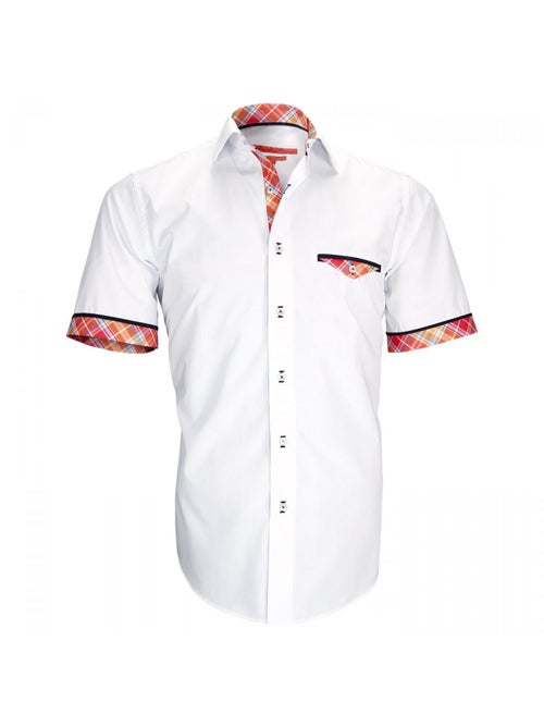 Chemisette homme mode coupe cintrée WIGHT Andrew Mac Allister Blanc , Orange , 40 - Kiabi