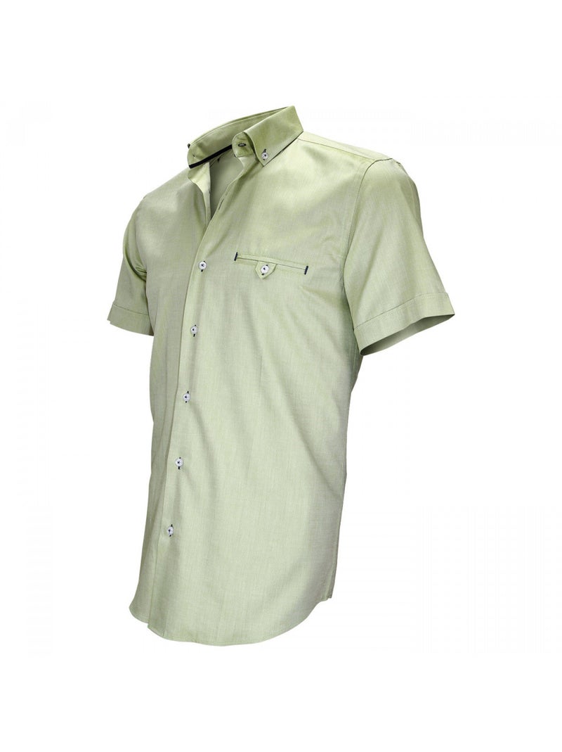 Chemisette homme oxford coupe cintrée FILIPPI Emporio balzani Vert anis , 38 Vert anis - Kiabi