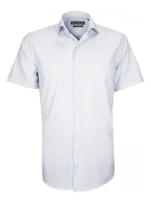 Chemisette homme stretch coupe cintrée ALBINONI Emporio balzani Blanc , Bleu , 38 - Kiabi