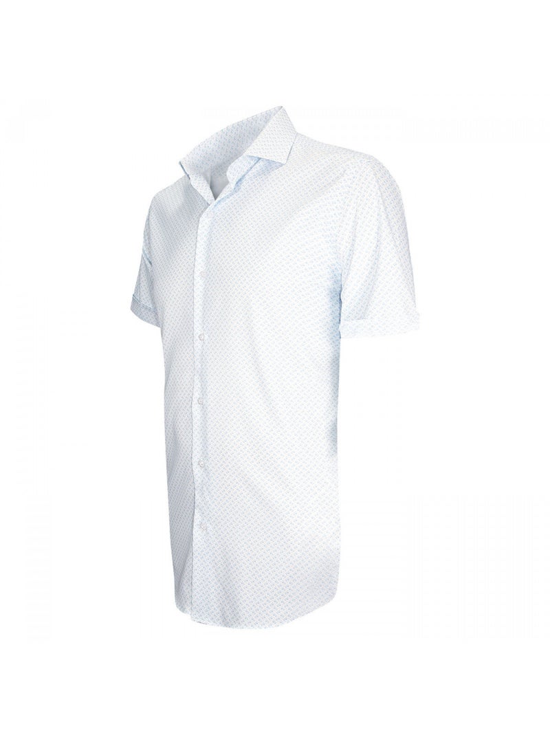 Chemisette homme stretch coupe cintrée ALBINONI Emporio balzani Blanc , Bleu , 38 Blanc Bleu - Kiabi