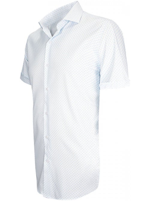 Chemisette homme stretch coupe cintrée ALBINONI Emporio balzani Blanc , Bleu , 45 - Kiabi Chemisette homme stretch coupe cintrée ALBINONI Emporio balzani Blanc , Bleu , 45 - Kiabi