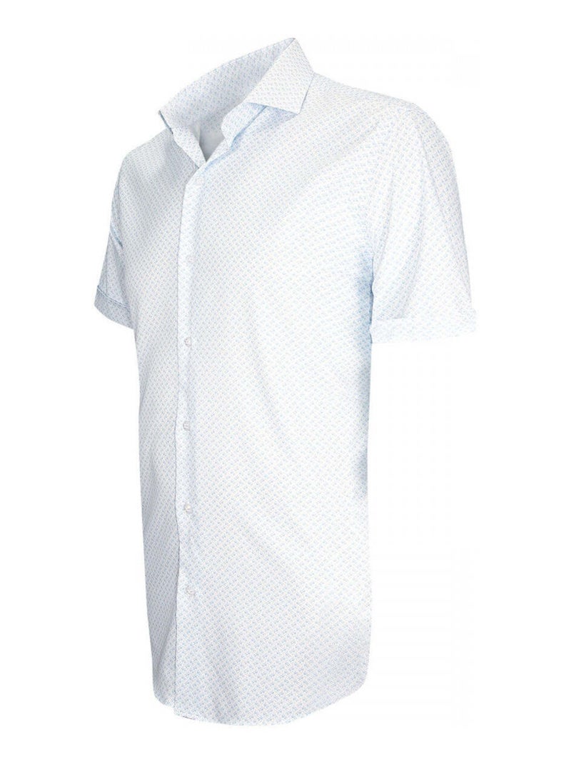 Chemisette homme stretch coupe cintrée ALBINONI Emporio balzani Blanc , Bleu ciel , 45 Blanc Bleu ciel - Kiabi