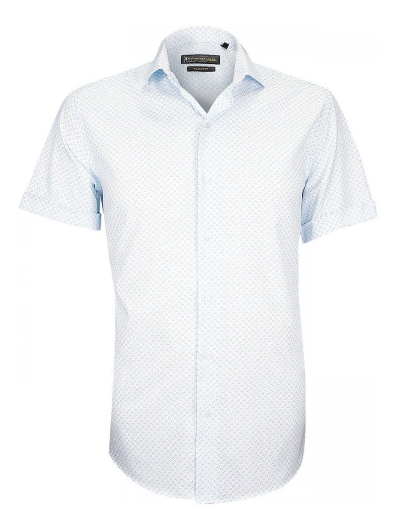 Chemisette homme stretch coupe cintrée ALBINONI Emporio balzani Blanc Bleu ciel - Kiabi