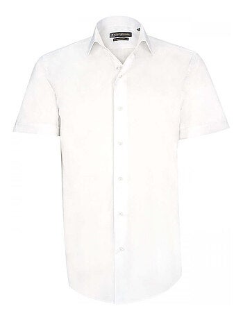 Chemisette homme unie coupe cintrée MATTEO Emporio balzani Blanc , Blanc , 45
