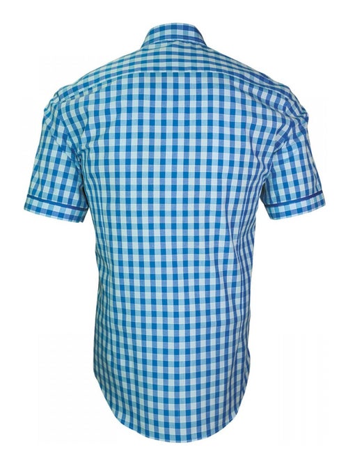 Chemisette homme vichy coupe cintrée DIXON Andrew Mac Allister Turquoise , 39 - Kiabi