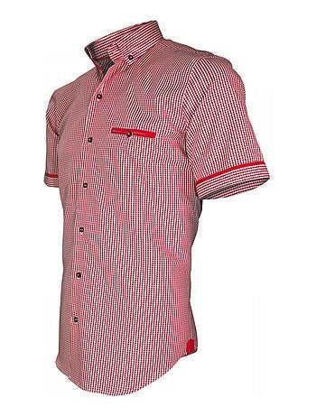 Chemisette homme vichy coupe cintrée PIASTRELLA Emporio balzani Rouge , 41