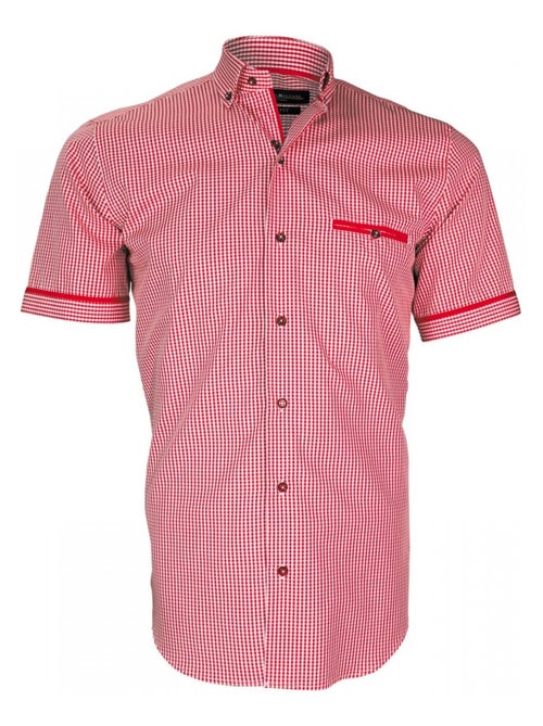 Chemisette homme vichy coupe cintrée PIASTRELLA Emporio balzani Rouge , 41 - Kiabi
