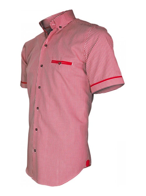 Chemisette homme vichy coupe cintrée PIASTRELLA Emporio balzani Rouge , 41 - Kiabi